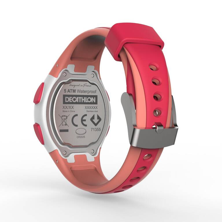 Stopwatch lari W200 S wanita - Pink dan Coral