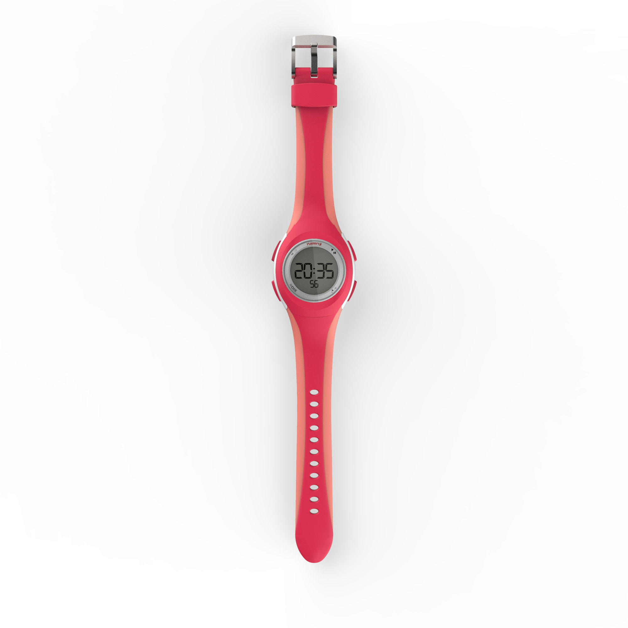 W200 S women s running stopwatch Pink and Coral Decathlon