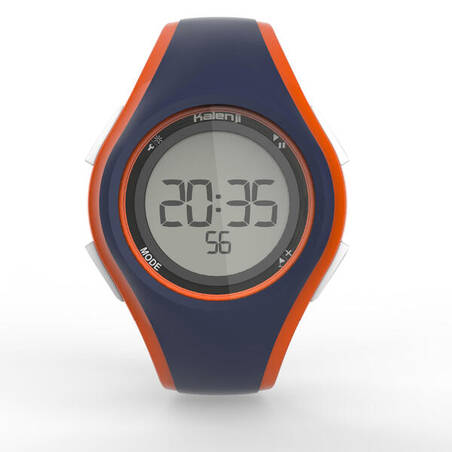 Stopwatch lari W200 M pria biru dan oranye