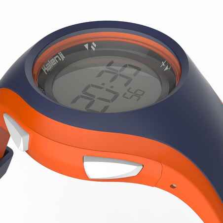 W200 M men's running stopwatch blue and orange