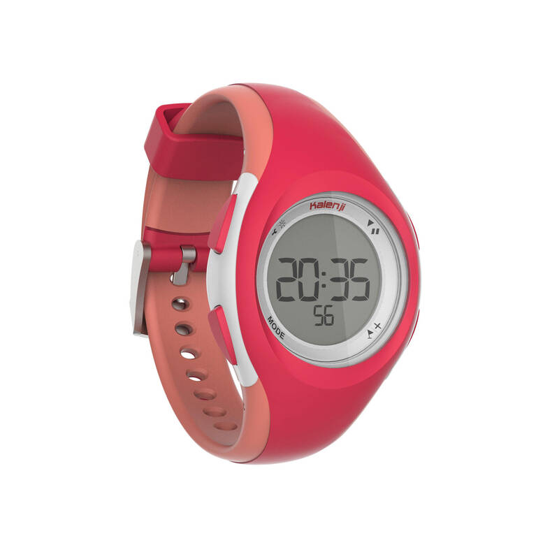 Reloj cronómetro de atletismo mujer W200 S rosa y coral - Decathlon