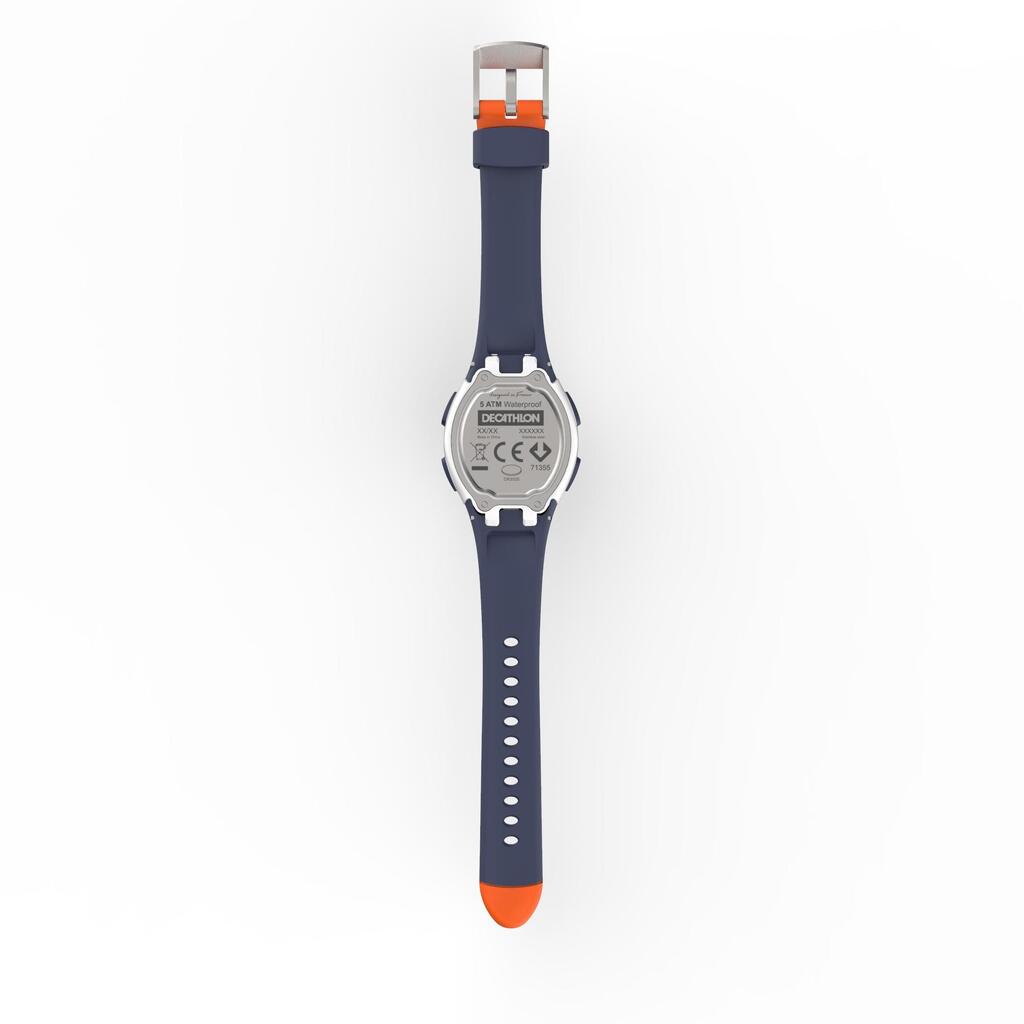 Montre chronomètre de course à pied W200 S bleu et orange