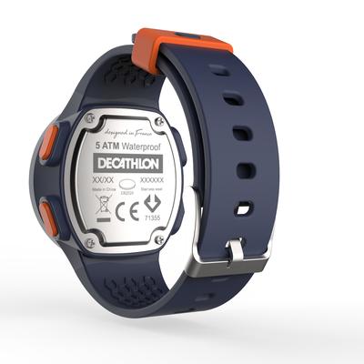 Montre chronomètre de course à pied W500 M bleue et orange