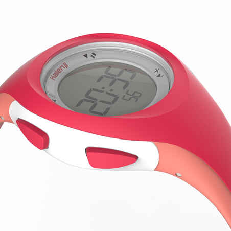 W200 S women's running stopwatch - Pink and Coral
