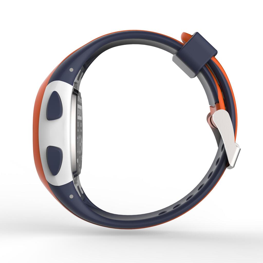 Montre chronomètre de course à pied W200 S bleu et orange