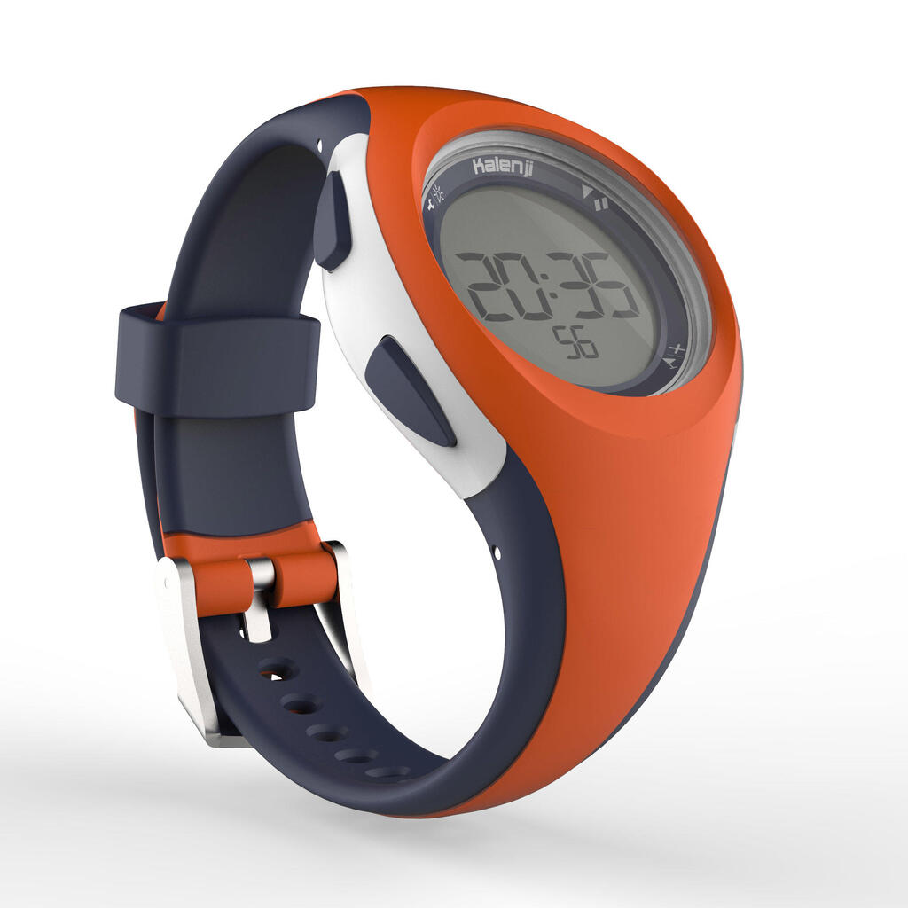 Montre chronomètre de course à pied W200 S bleu et orange
