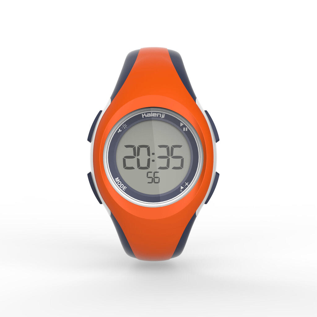 Montre chronomètre de course à pied W200 S bleu et orange