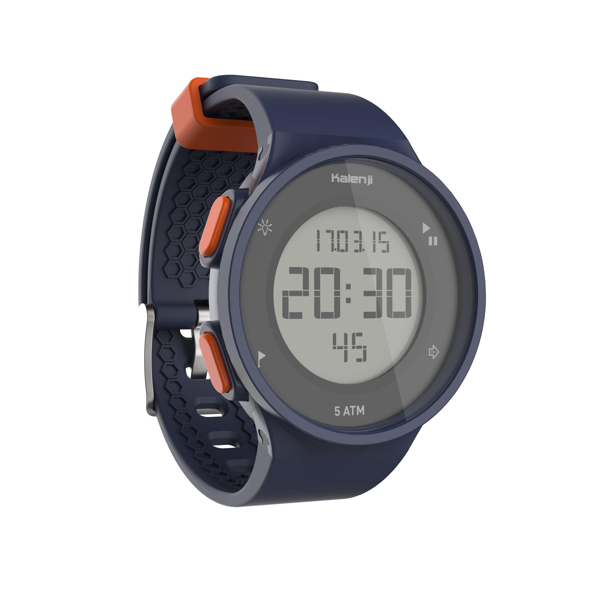 W500 M running stopwatch Blue and Orange Decathlon