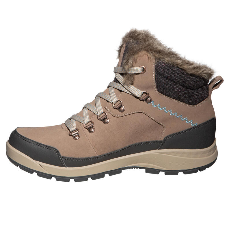 Dames wandelschoenen voor de sneeuw SH500 X-Warm mid bruin