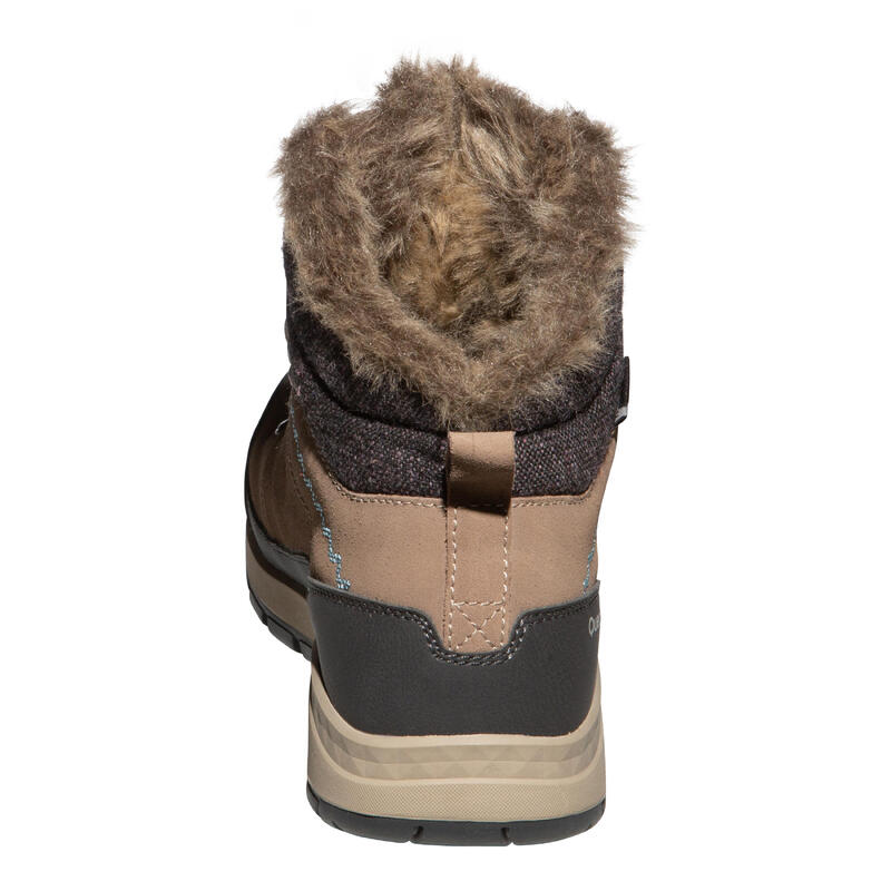 Dames wandelschoenen voor de sneeuw SH500 X-Warm mid bruin