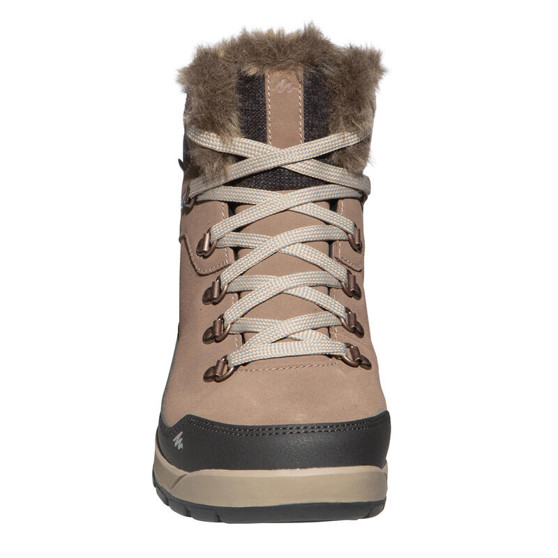Dames wandelschoenen voor de sneeuw SH500 X-Warm mid bruin