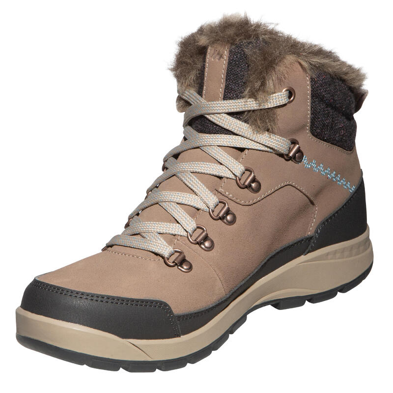 Dames wandelschoenen voor de sneeuw SH500 X-Warm mid bruin