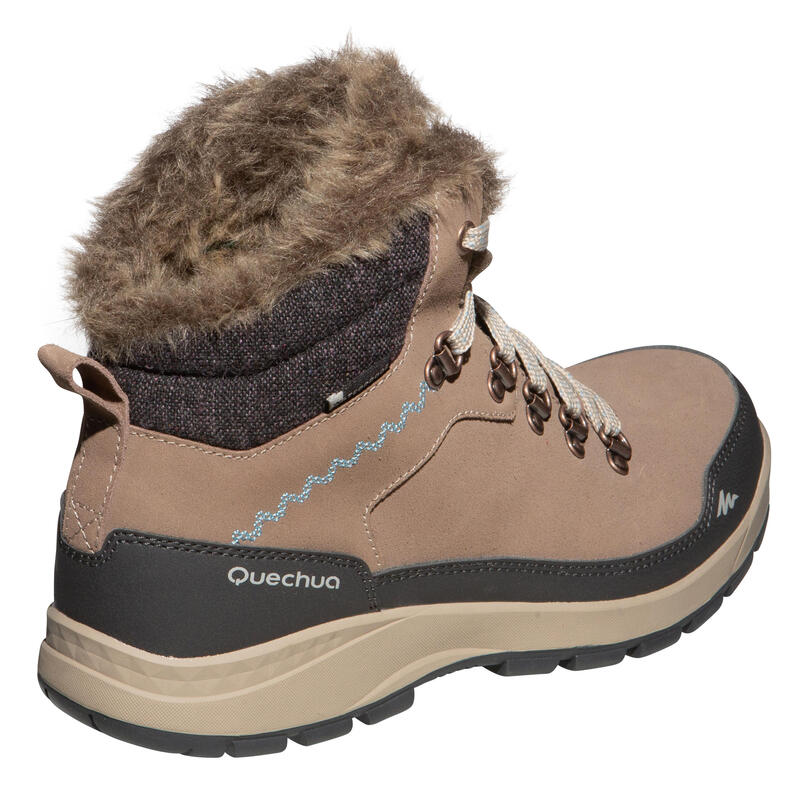 Dames wandelschoenen voor de sneeuw SH500 X-Warm mid bruin