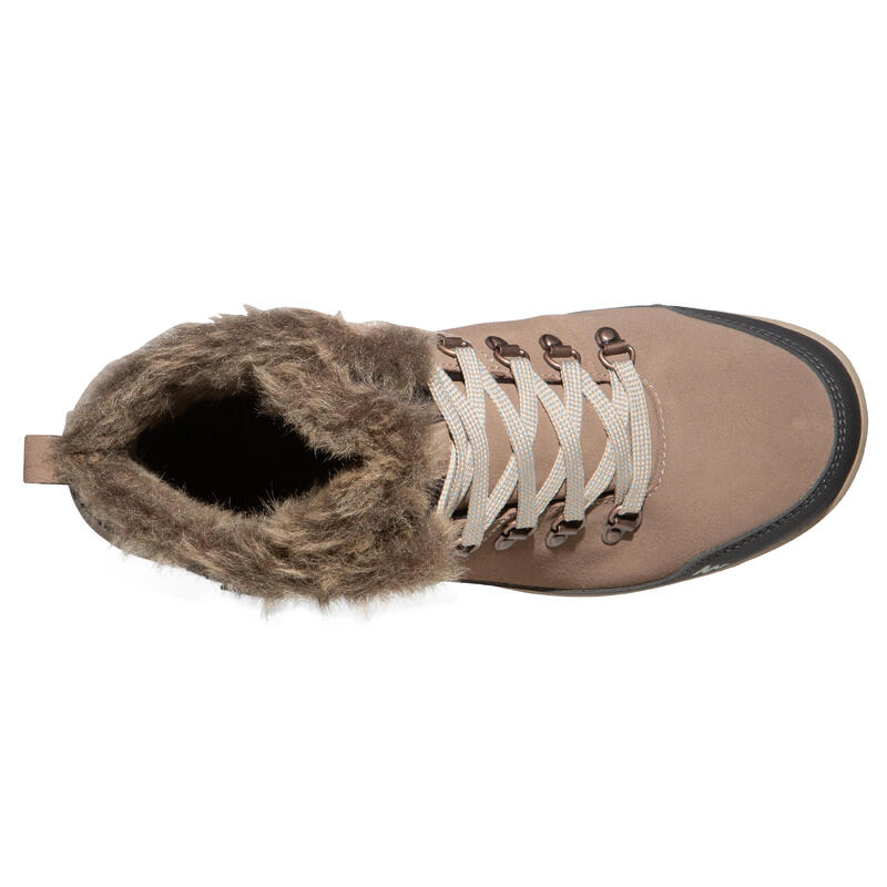 Dames wandelschoenen voor de sneeuw SH500 X-Warm mid bruin