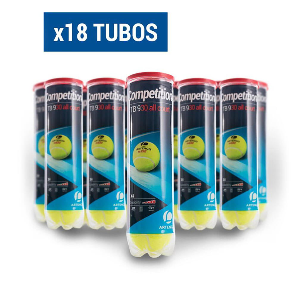 Tennisbälle TB 930 Speed - 4er-Dose 18er-Pack