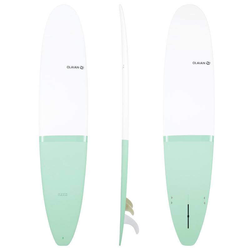 LONGBOARD SURFBOARD 900 classic 9' with 2 +1 fins. Decathlon