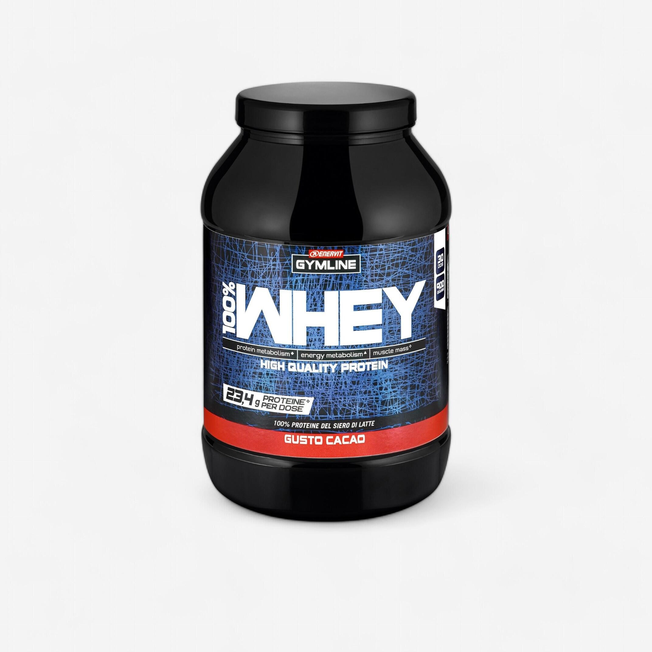 Decathlon | Proteine in polvere concentrate Enervit Whey Gymline Muscle 100% Whey Cacao 900g |  Enervit
