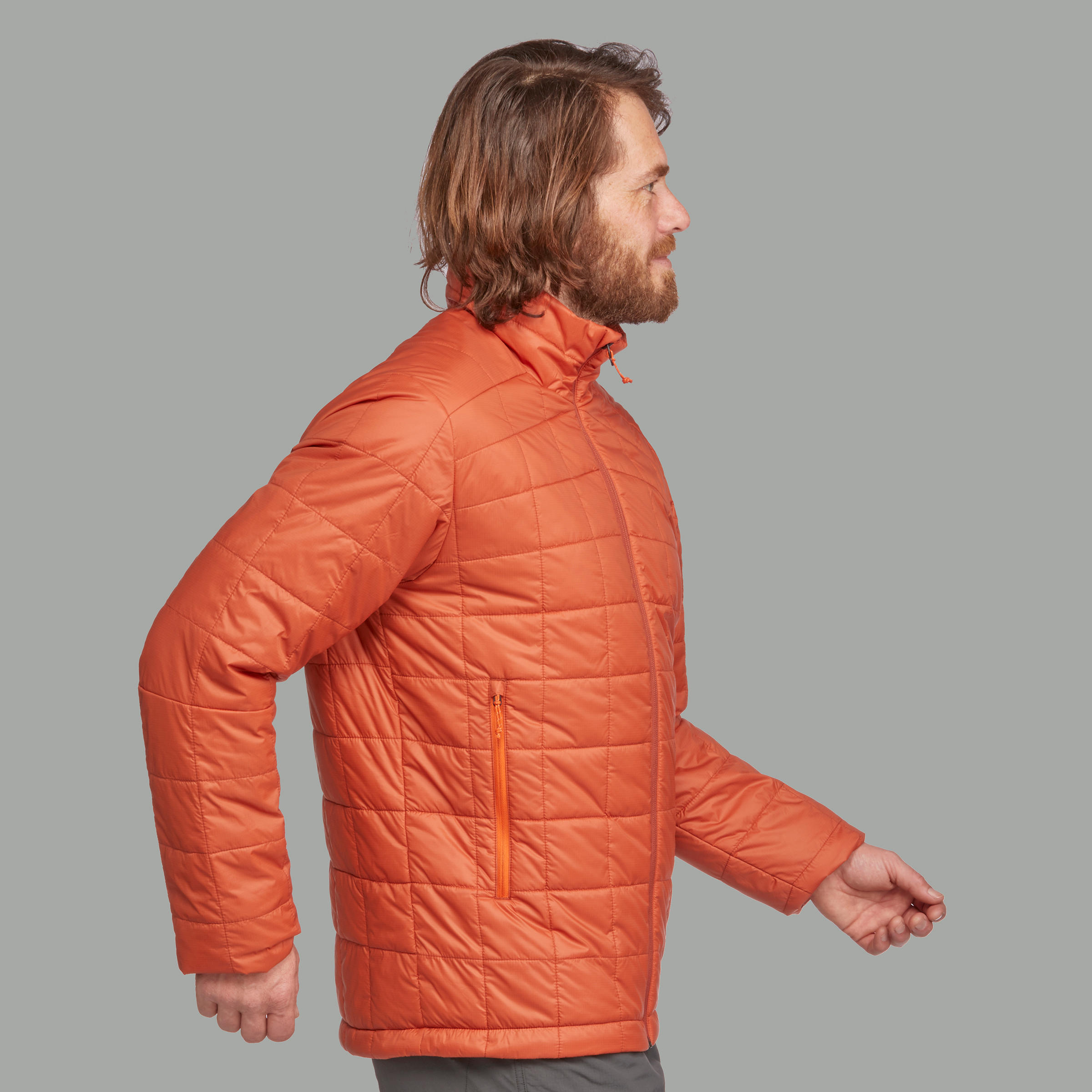 Men's Trekking Padded Jacket MT100 -5°C Orange