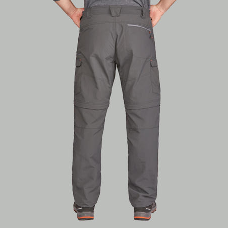 Чоловічі модульні штани TREK 100 для трекінгу в горах – Темно-сірі