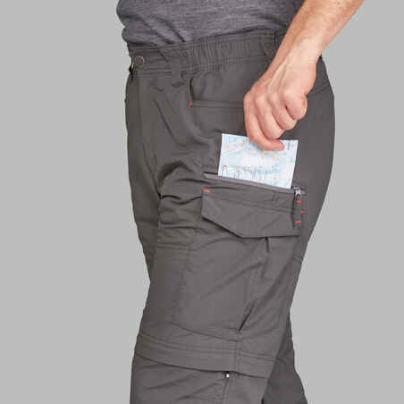 Men's Mountain Trekking Modular Trousers - TREK100 - Dark Grey