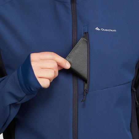 Куртка TREK 500 WINDWARM чоловіча для гірського трекінгу - Синя