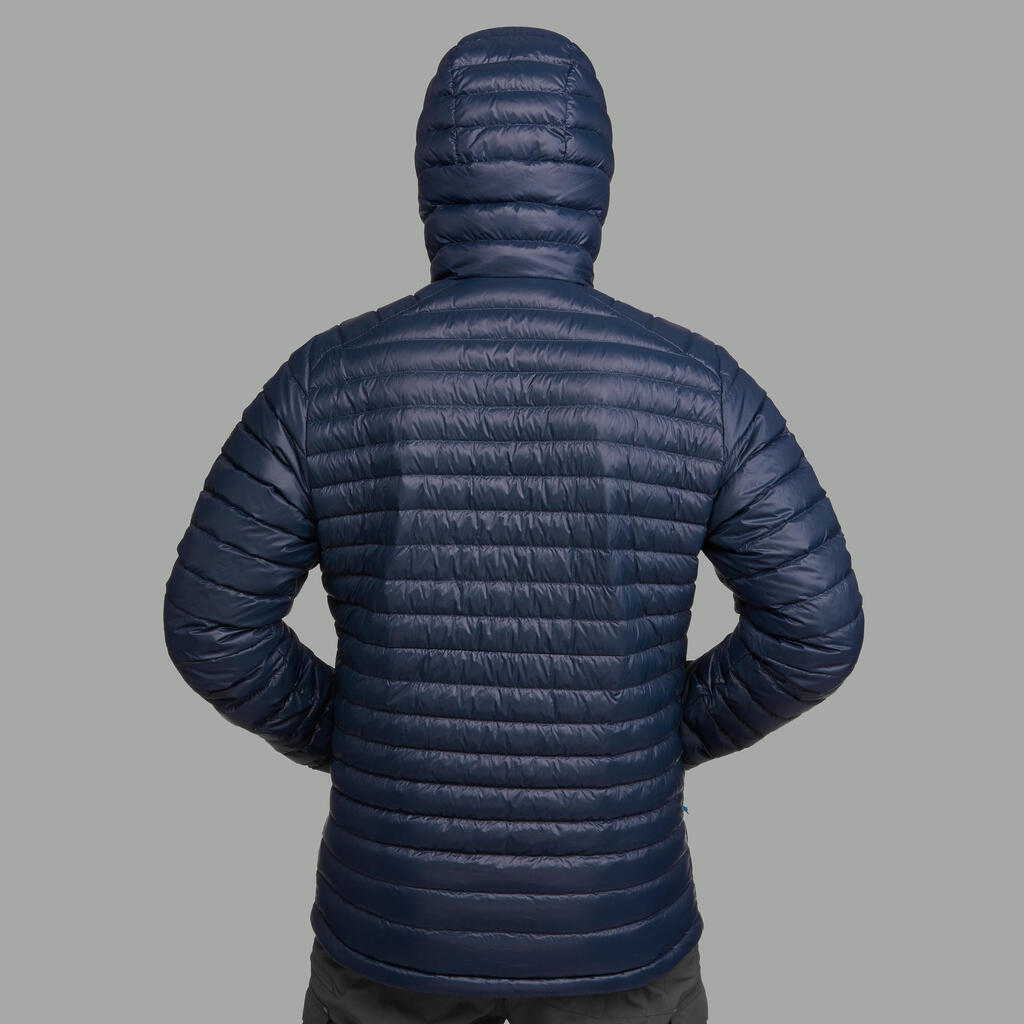 Men’s hiking hooded down jacket -5°C MH100 - Blue