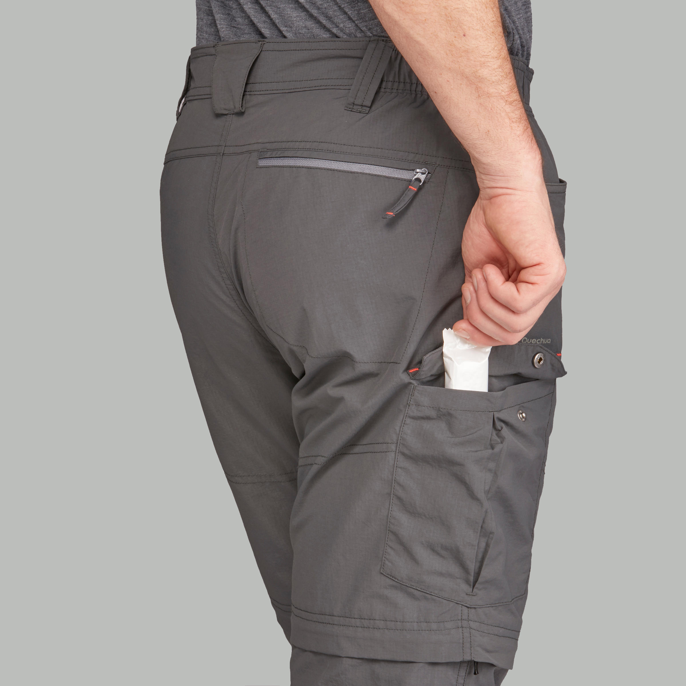 Pantalón transformable trekking montaña - TREK 100 hombre gris oscuro -  Decathlon