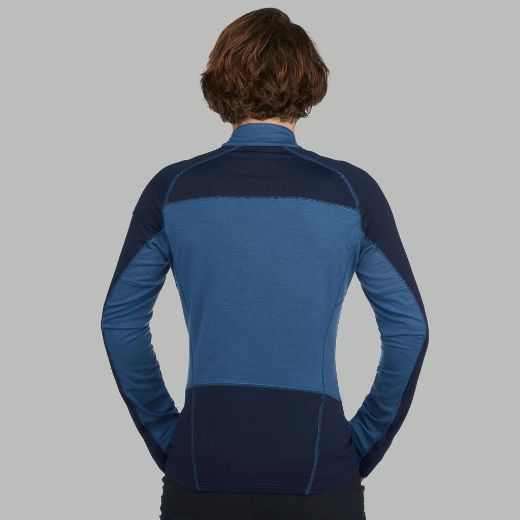 Men's Long-Sleeved Merino T-Shirt - Blue