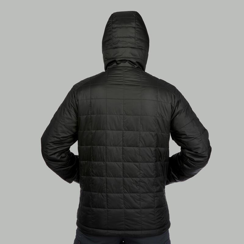 Doudoune de trek montagne - TREK 100 CAPUCHE noir homme