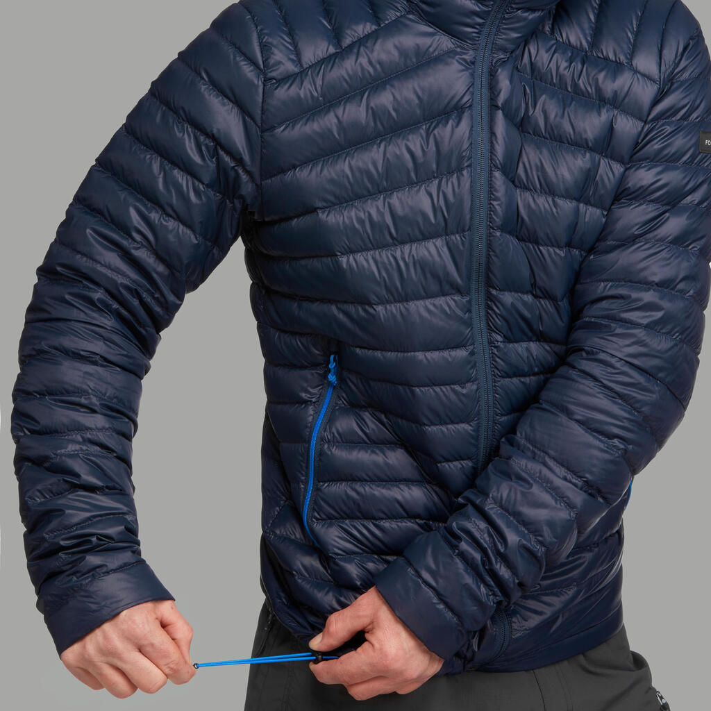 Men’s hiking hooded down jacket -5°C MH100 - Blue