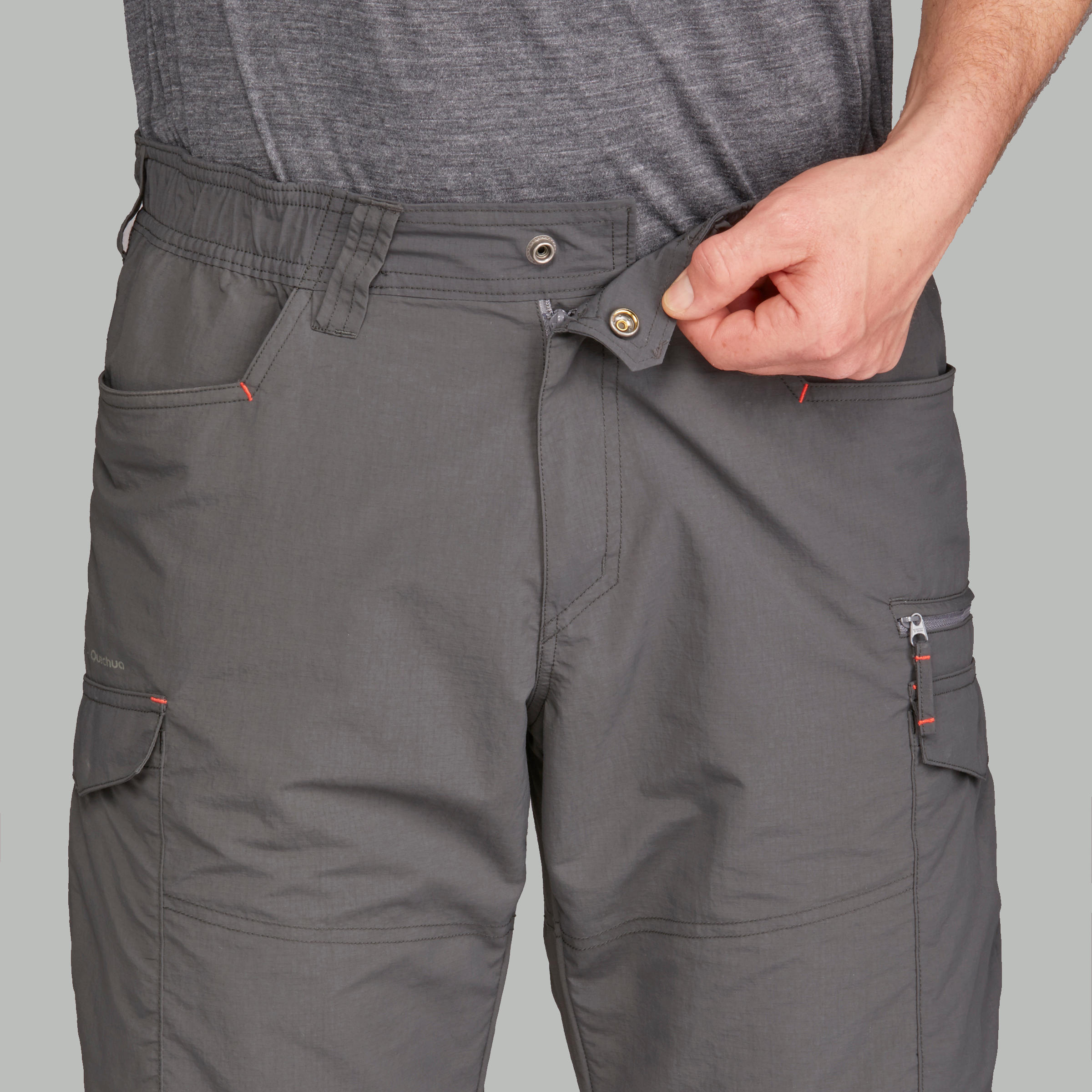 Pantalón transformable trekking montaña - TREK 100 hombre gris oscuro -  Decathlon