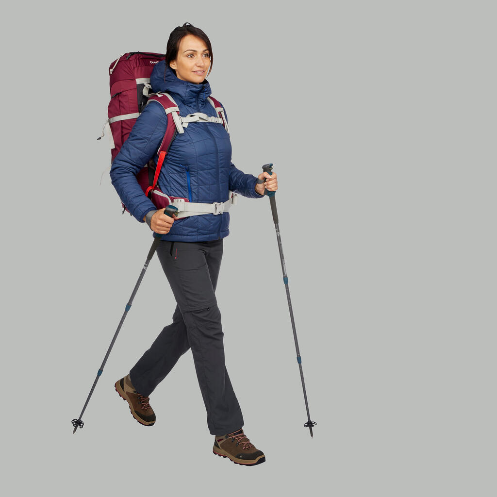 CHAQUETA TREKKING MUJER TREK100 AZUL