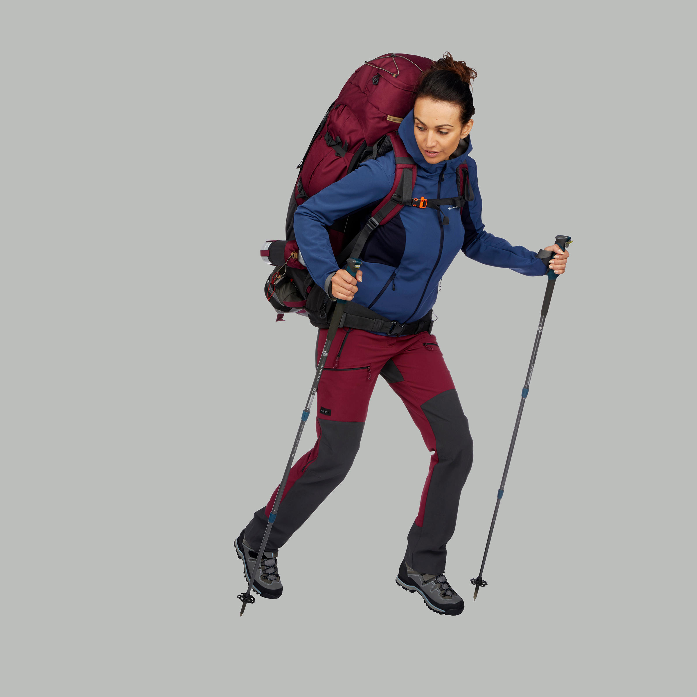 Women's Mountain Trekking Softshell TREK 500 WINDWARM - blue 7/7