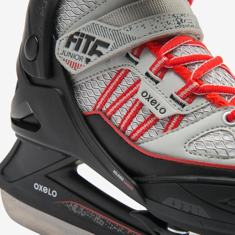 PATIN A GLACE FIT500 JR GRIS/ROUGE GARCON