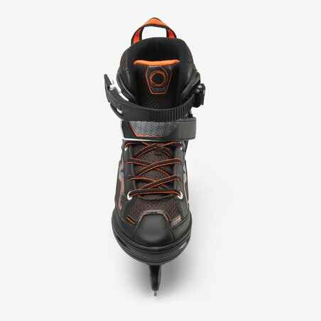 Kids' Ice Skates Fit 100 - Black/Orange