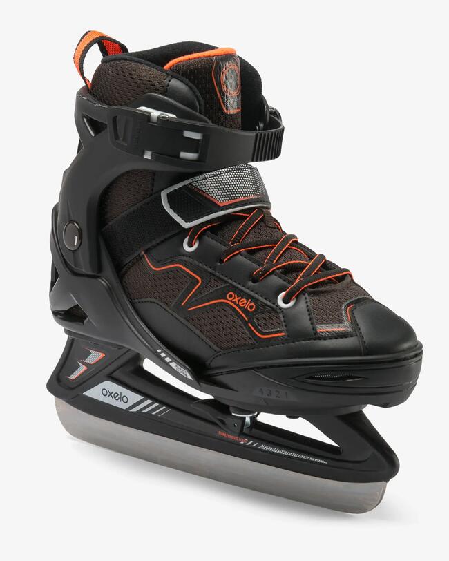 Seitenansicht von Vorne beim Schlittschuh