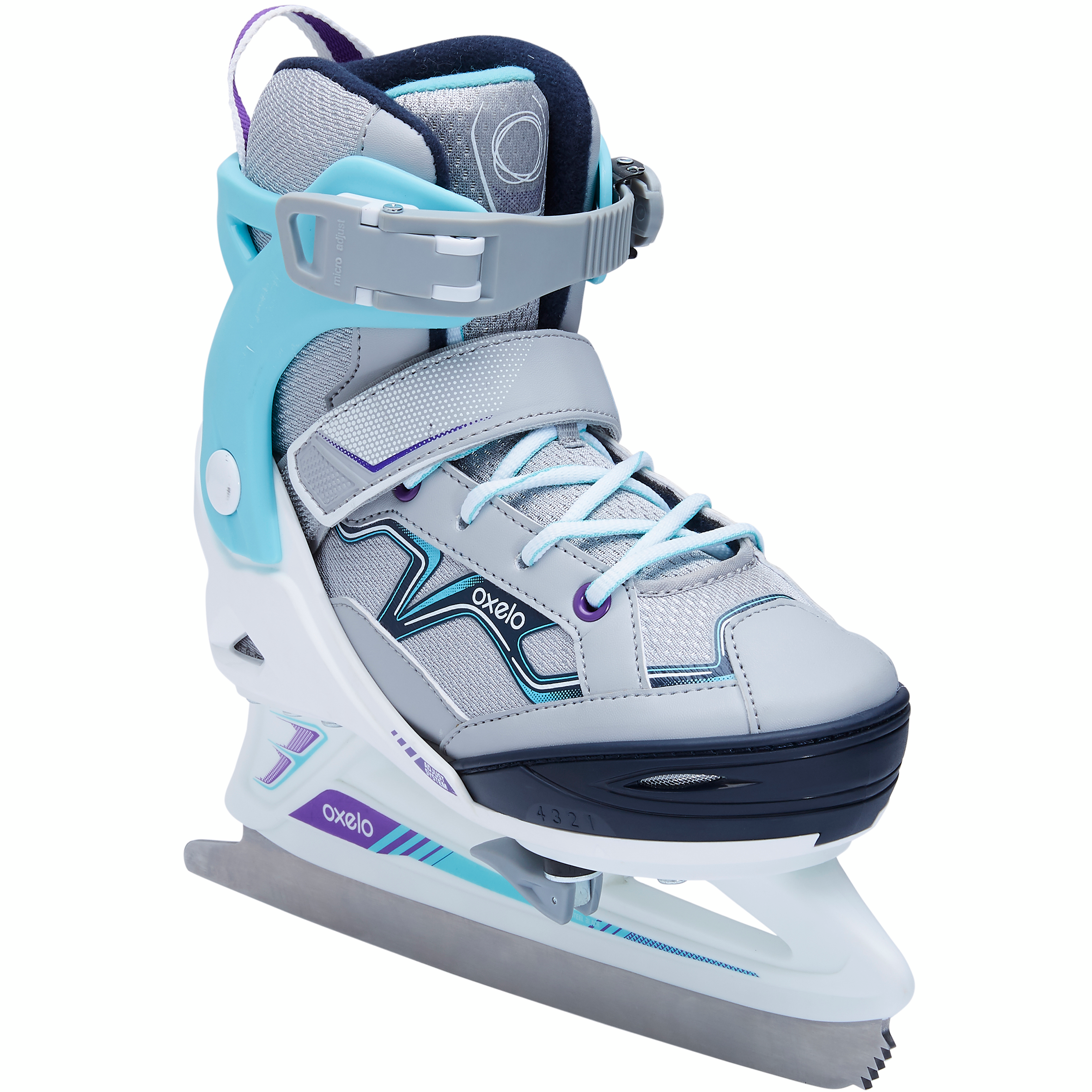 Patin a glace fit100 jr gris/turquoise fille - Patinage Artistique et sur glace - Oxelo- Clubs - Entreprises - Collectivités - Associations