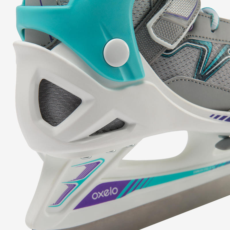Kids' Ice Skates Fit 100 Grey/Turquoise Decathlon