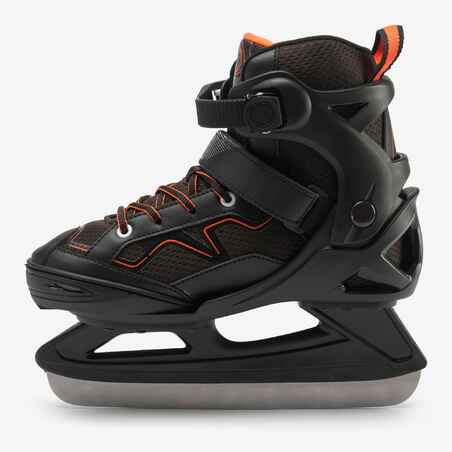 Kids' Ice Skates Fit 100 - Black/Orange