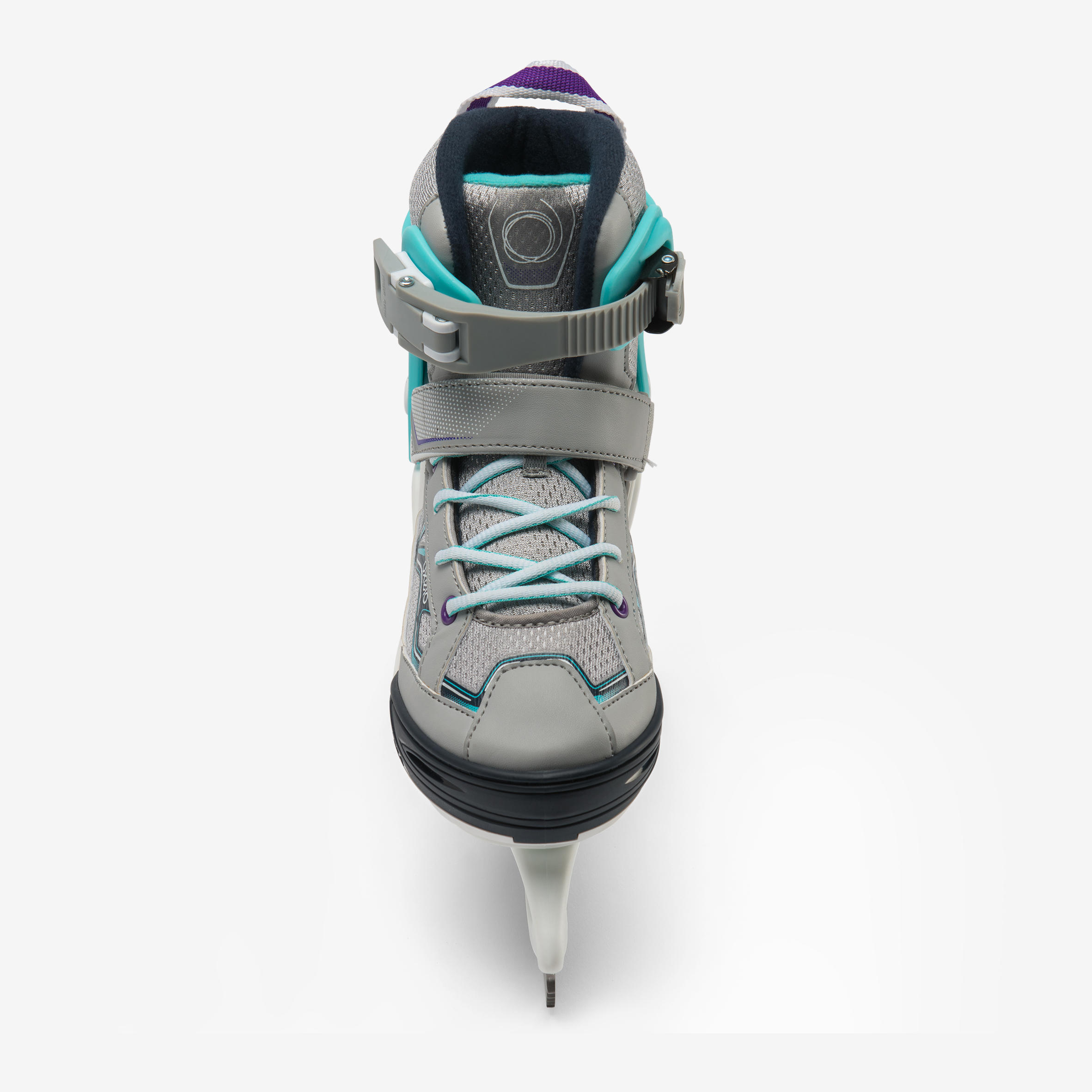 Kids' Ice Skates - FIT 100 Grey/Turquoise - OXELO