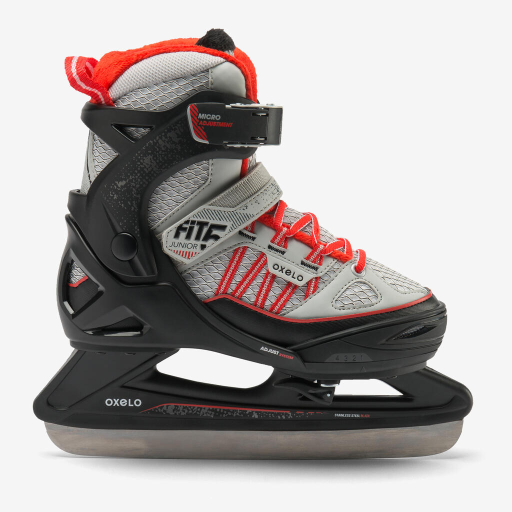 Kids' Ice Skates Fit 500 - Grey/Red