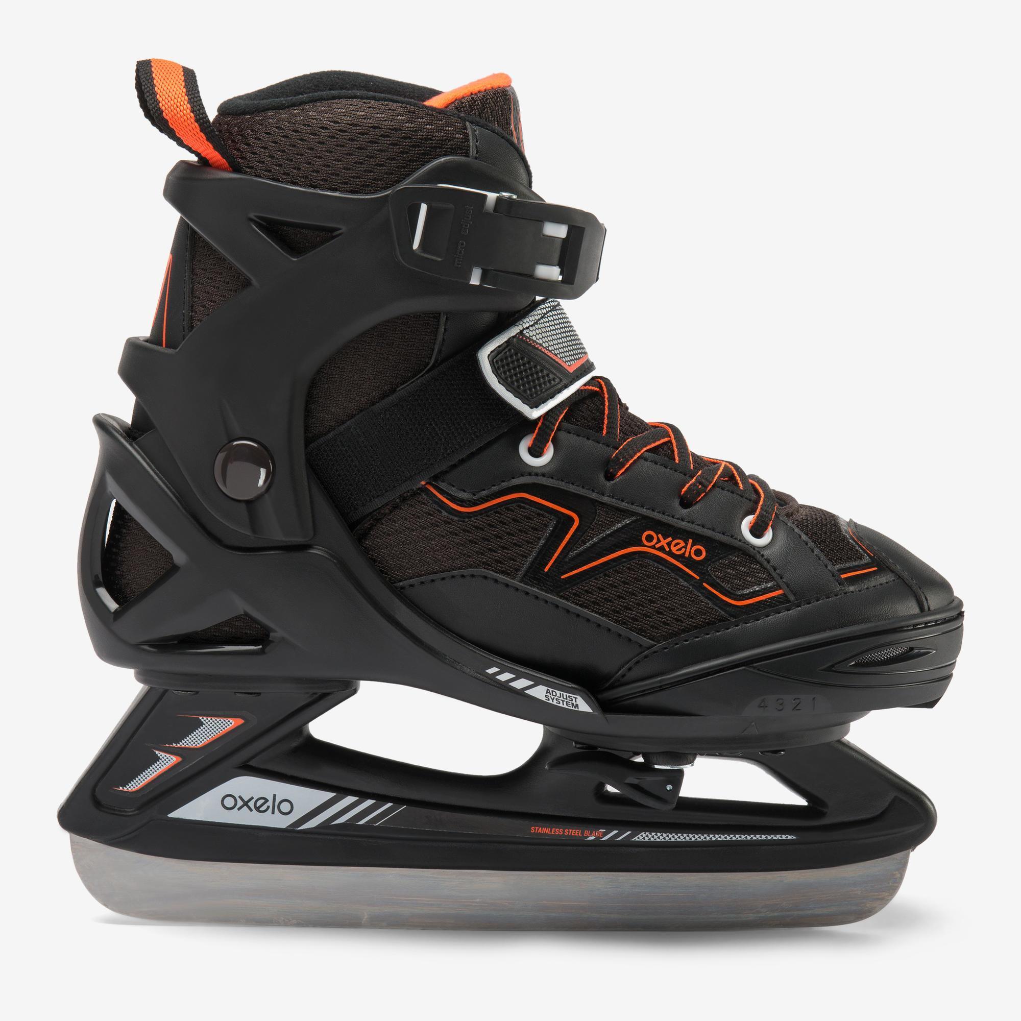 Kids' Ice Skates Fit 100 - Black/Orange 2/8