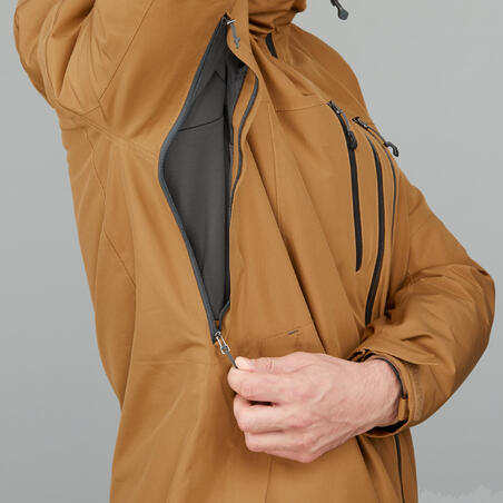 M 3 In 1 Waterproof Comfort 10 C Travel Trekking Jacket Travel 500 Camel Decathlon