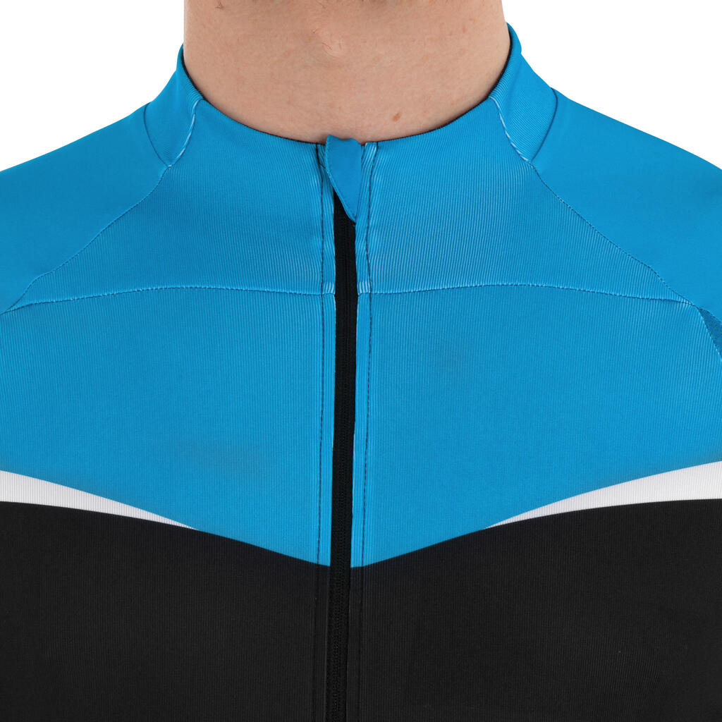 Kurzarm-Fahrradtrikot 700 Herren schwarz/weiß