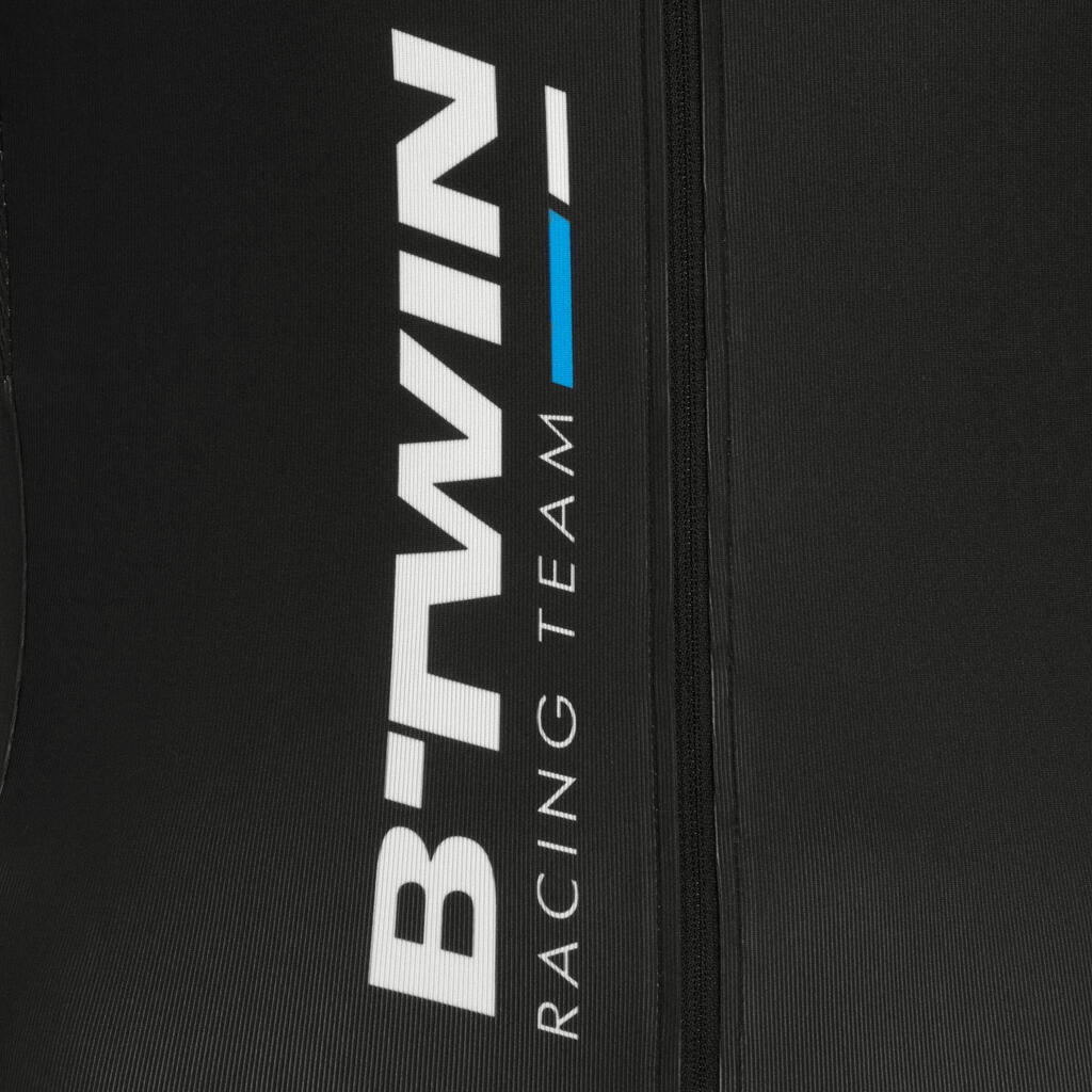 Kurzarm-Fahrradtrikot 700 Herren schwarz/weiß
