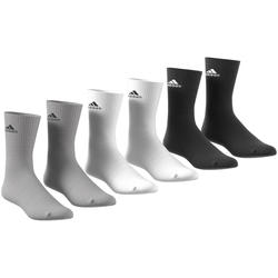 CHAUSSETTES DE TENNIS HAUTES ADIDAS BL/NOIR/GRIS LOT DE 6