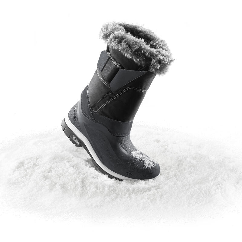 Cizme înalte impermeabile călduroase iarnă/drumeţie zăpadă SH500 X-WARM Gri Damă