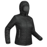 Women's hooded Mountain Trekking down jacket TREK 100 Black