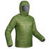 Men's mountain trekking padded jacket - trek 100 with hood - green