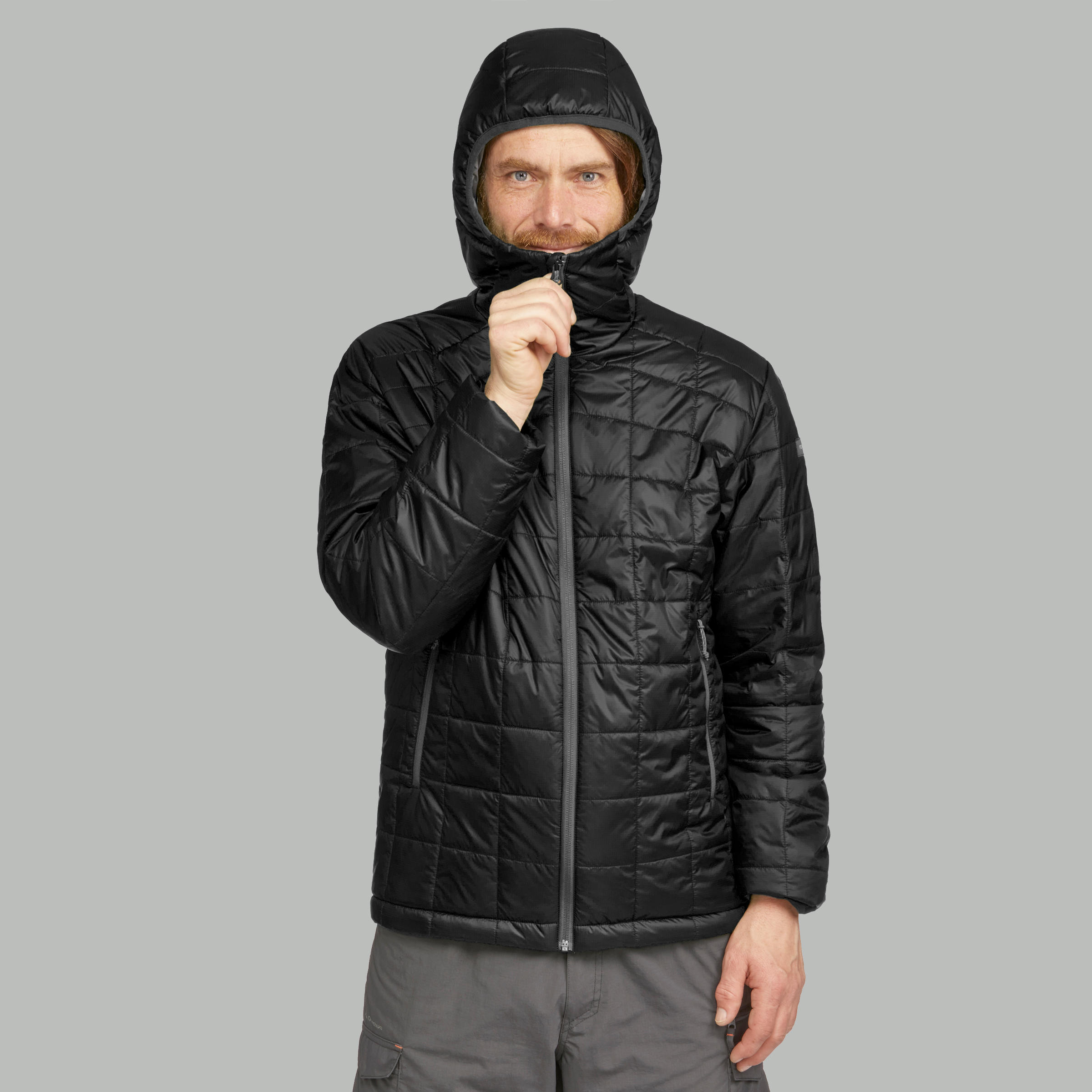 

Men' Mountain trekking padded jacket TREK 100 with Hood - Black -  By FORCLAZ | Decathlon